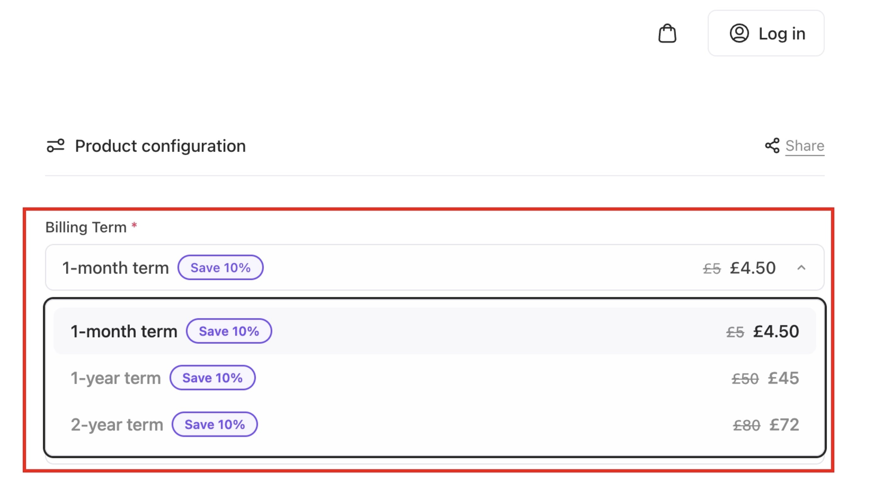 termSelector select