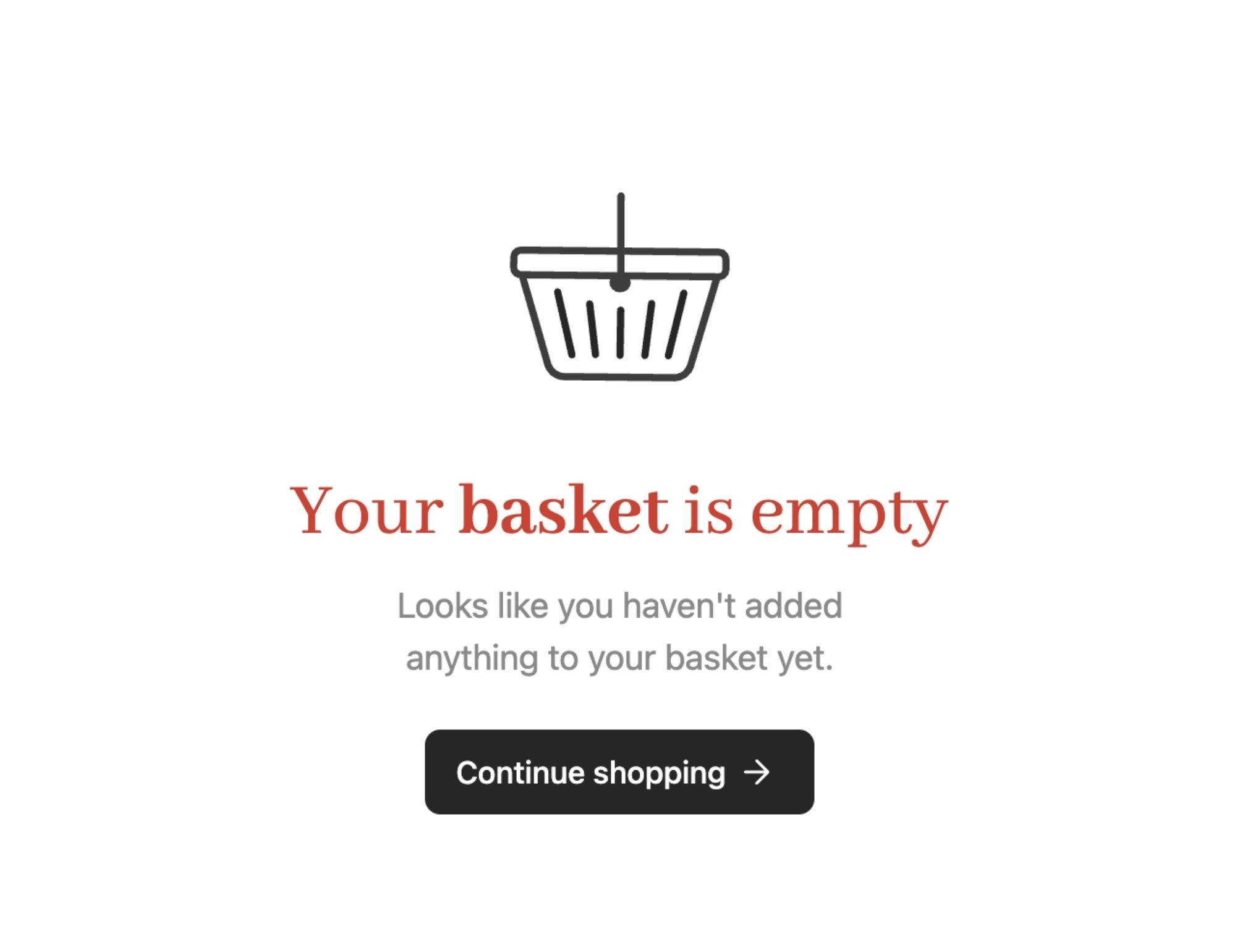 Empty basket color change