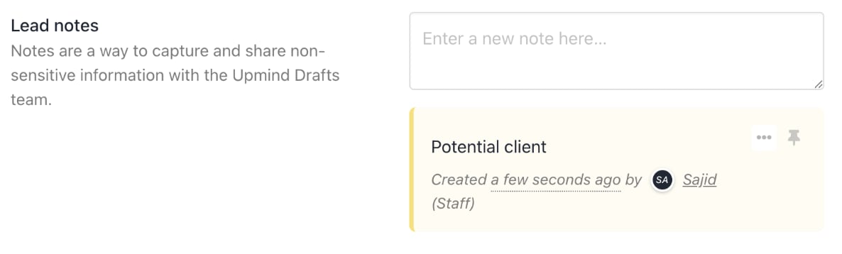 Lead notes