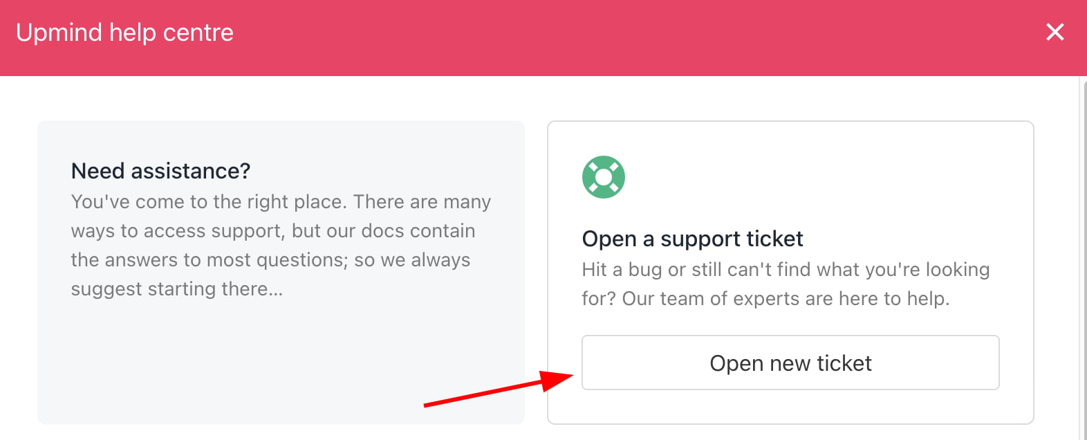 Open support ticket