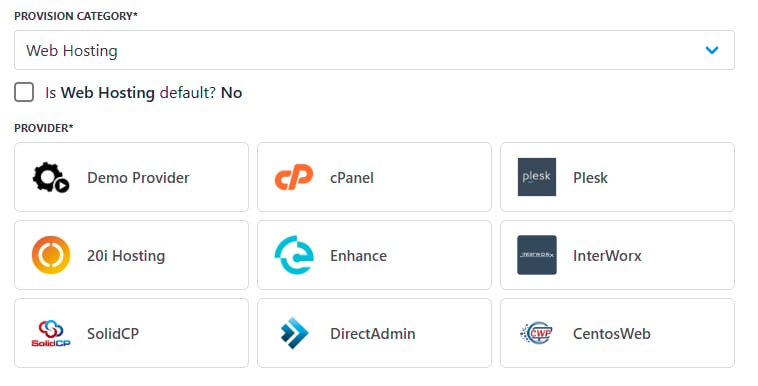 Web hosting provision providers