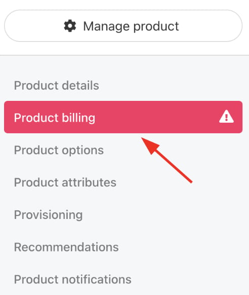Choose Product billing