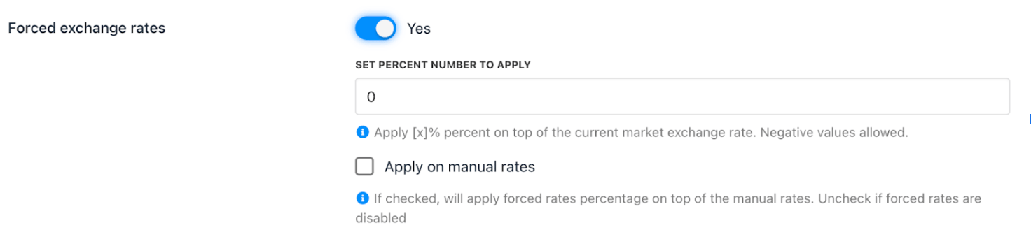 Forced exchange rates