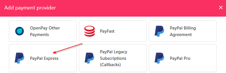 Select PayPal Billing Express