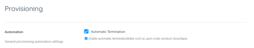 Enable/disable automatic termination