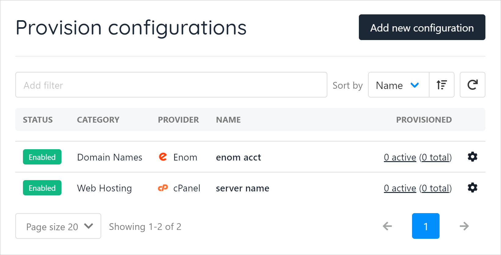 Add new configuration