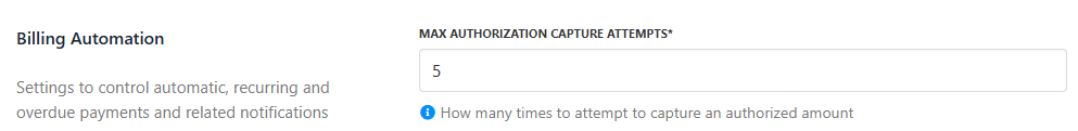 Max authorization capture attempts