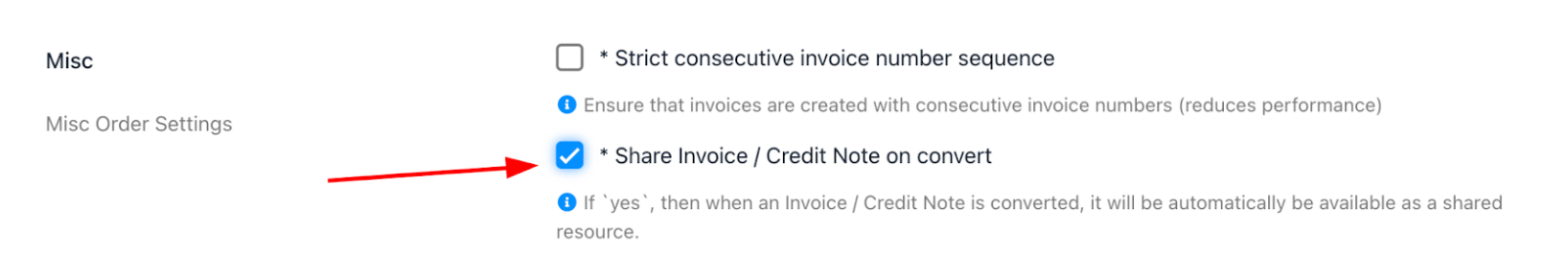 Shared invoice