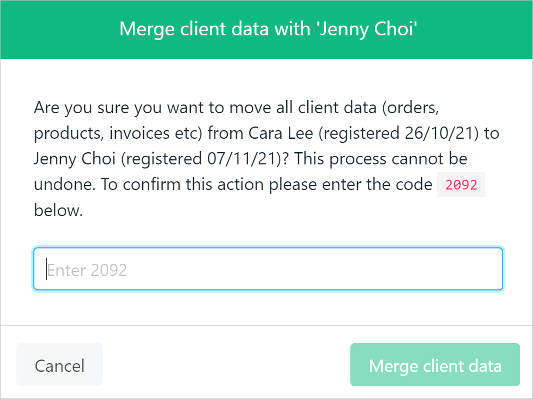 Merge client data