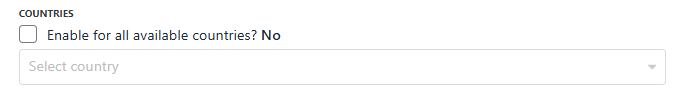Enable for countries