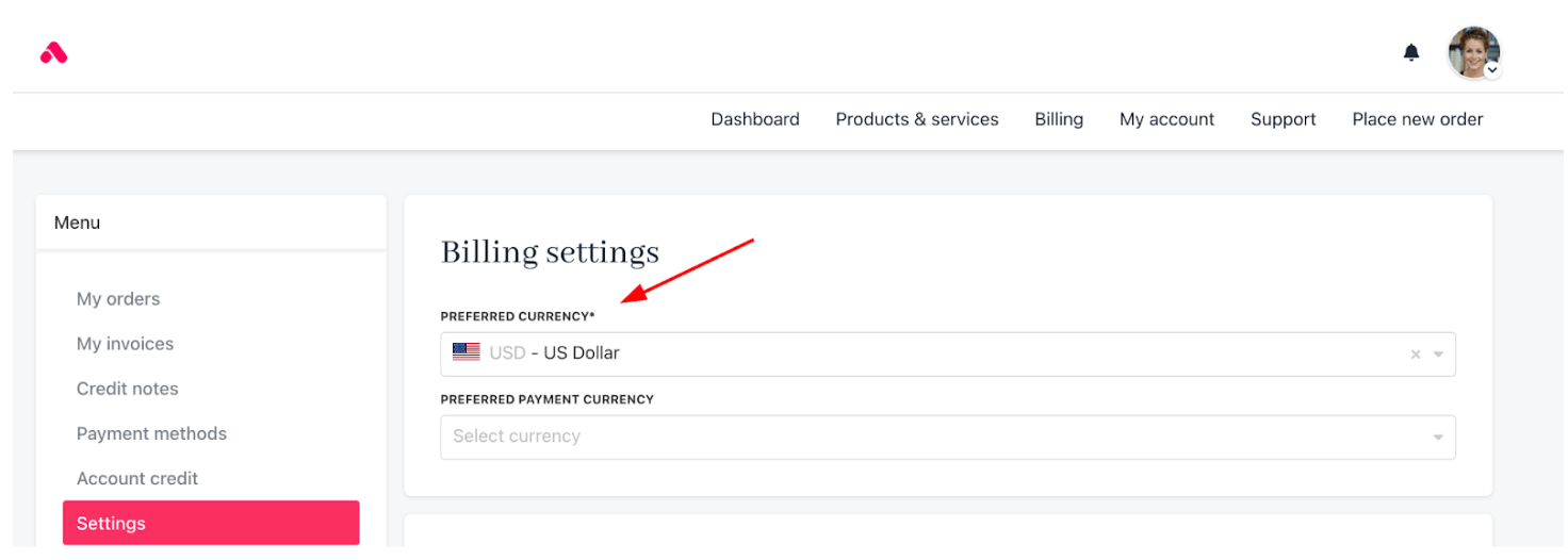 Billing > Settings