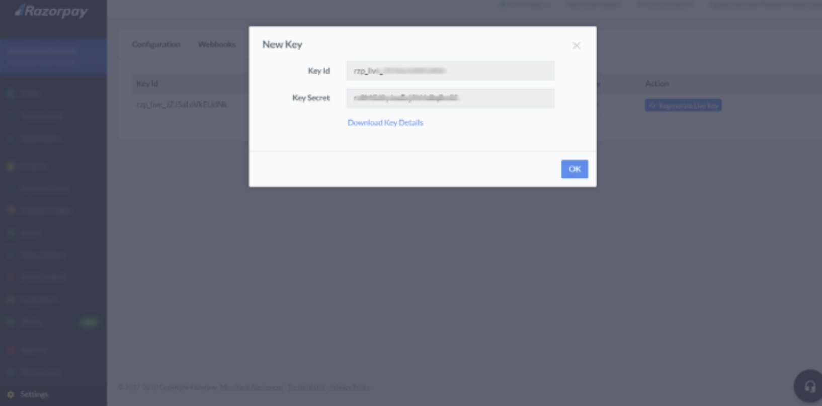 Key ID and Key Secret