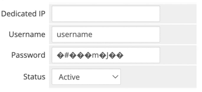Username and password