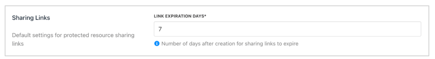 Link expiration days