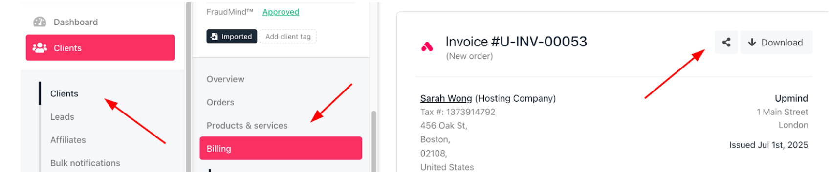 Billing > Invoice