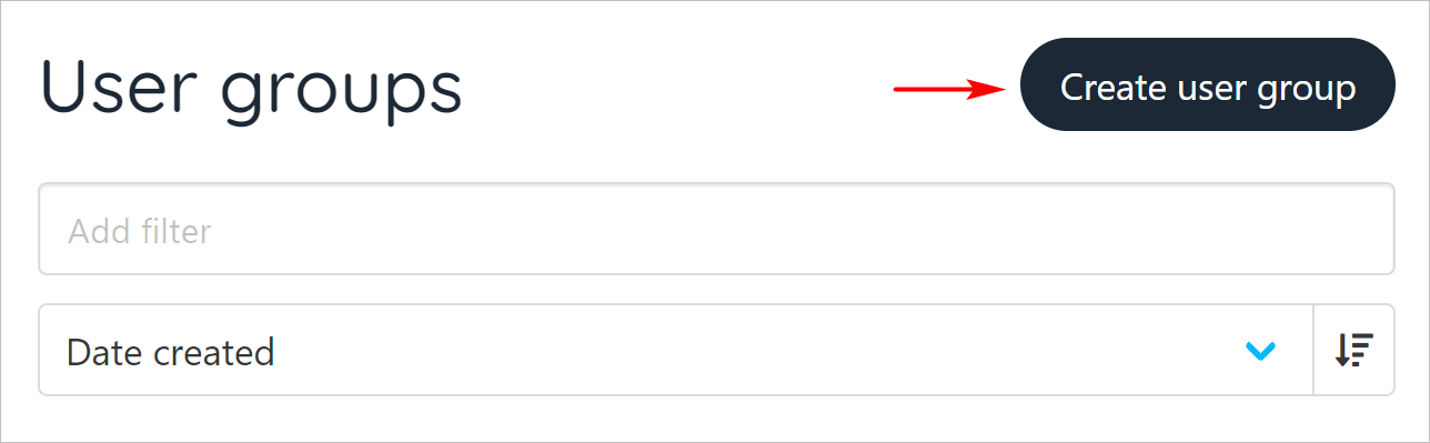 Create user group button