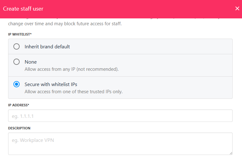 Secure with whitelist IPs for staff