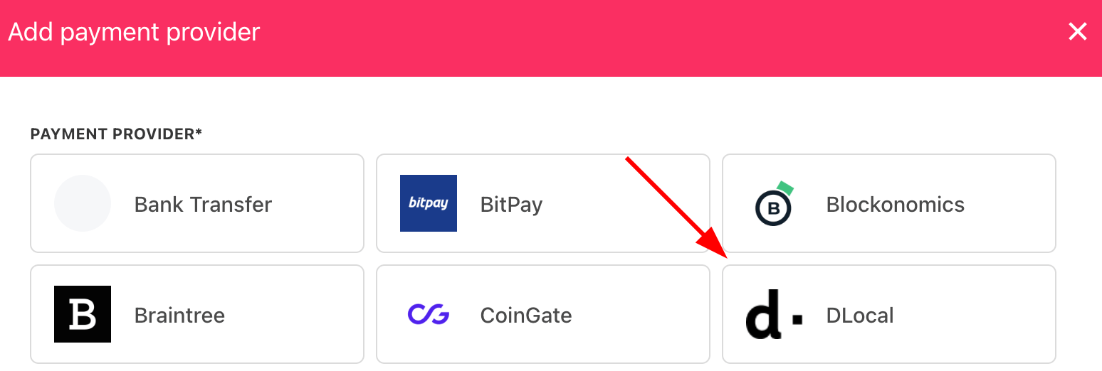 Select payment provider