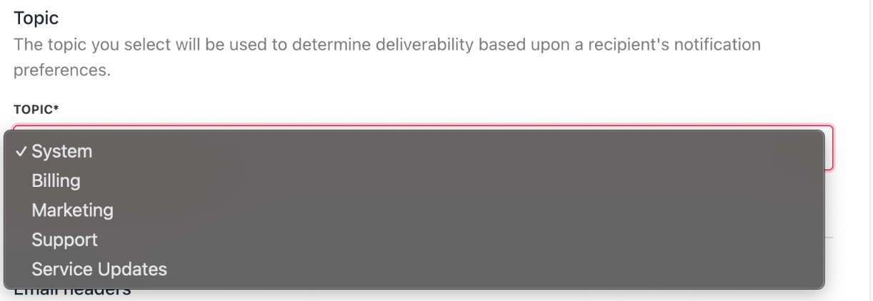 Choose the recipient type to notify