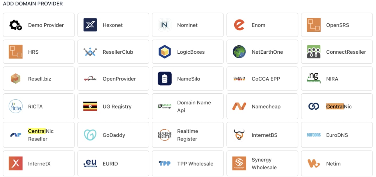 Domain provider