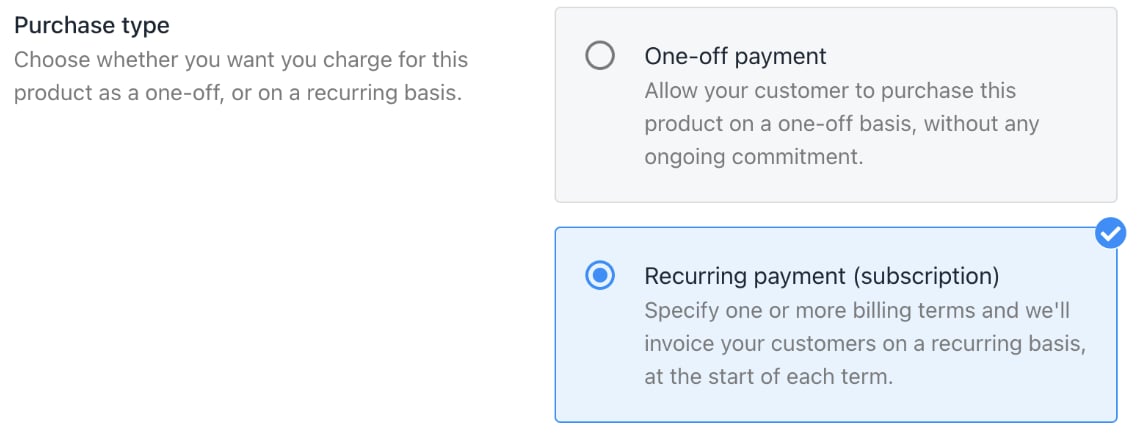 Recurring payment tile