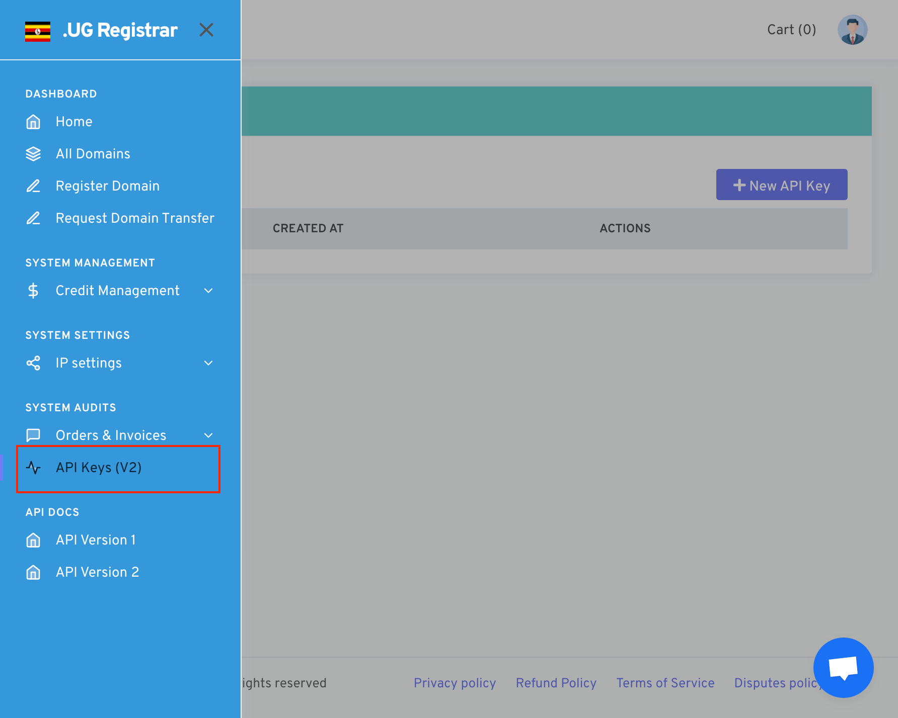 System Audits > API Key (V2)