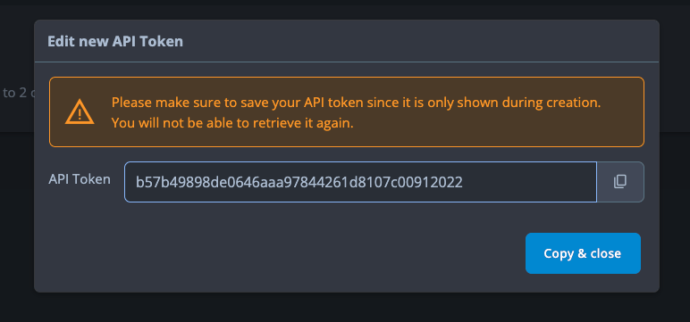 Copy the API Key