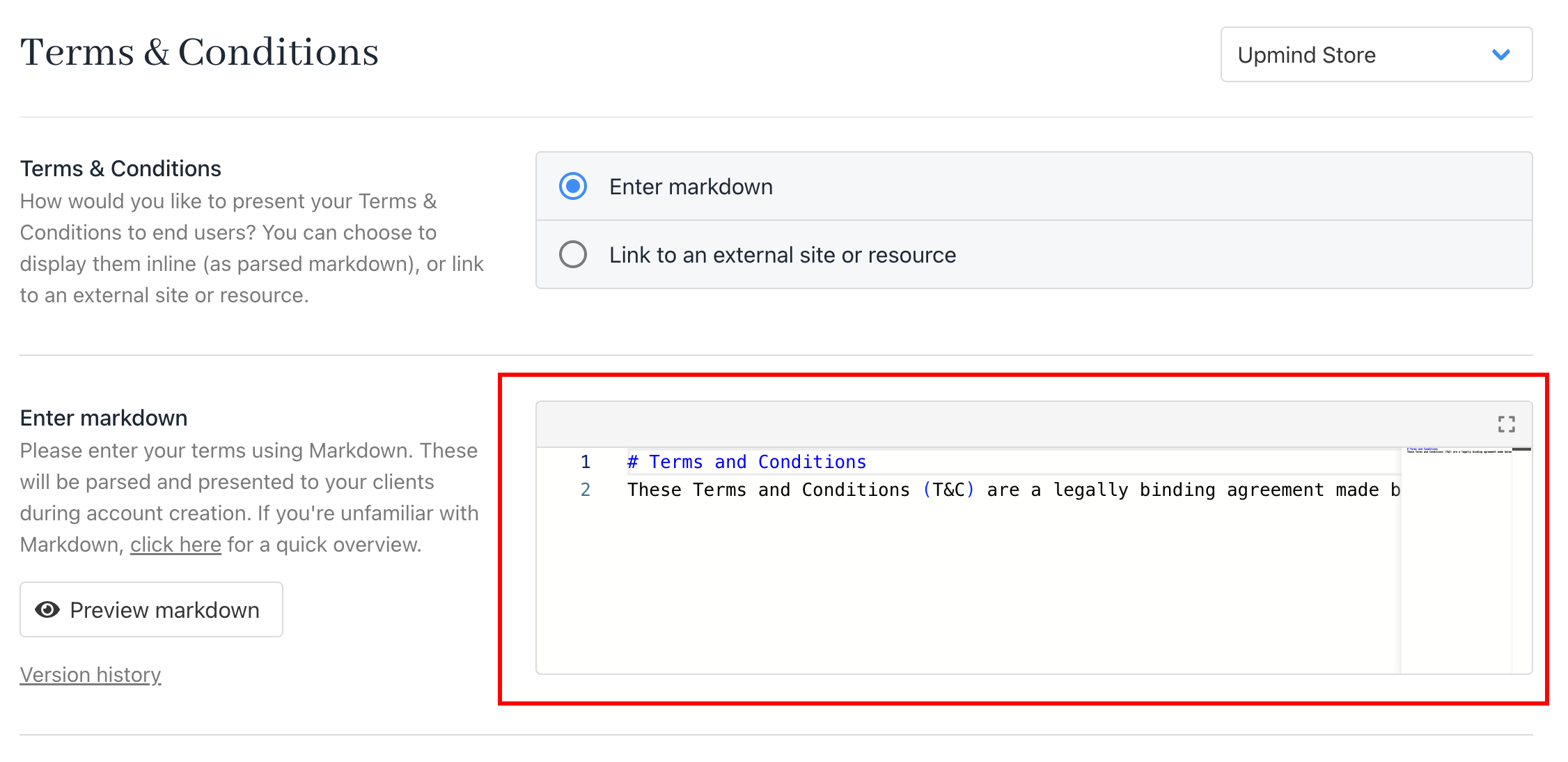Enter markdown text