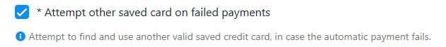 Attempt other saved card on failed payments