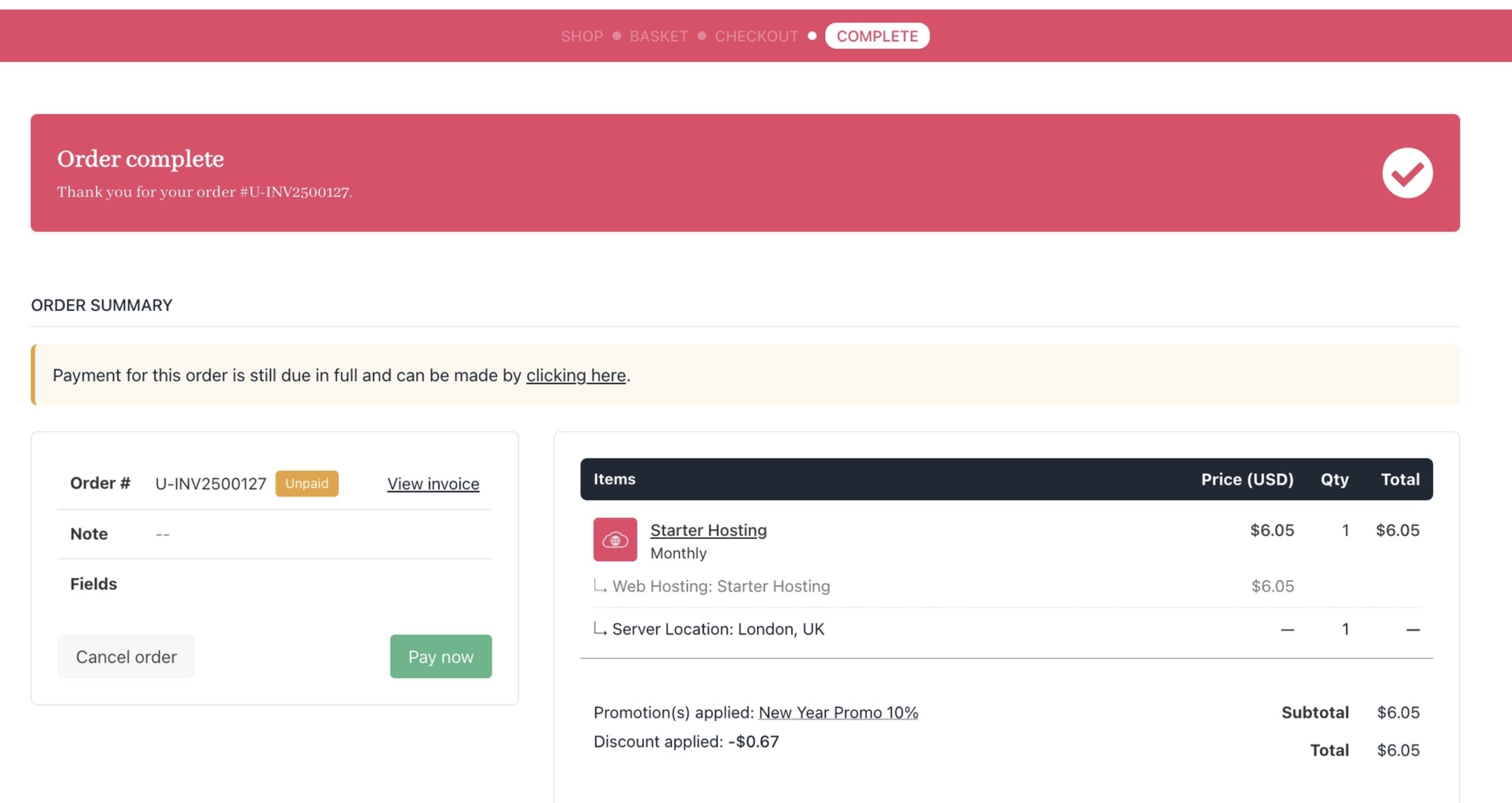 Clients review order