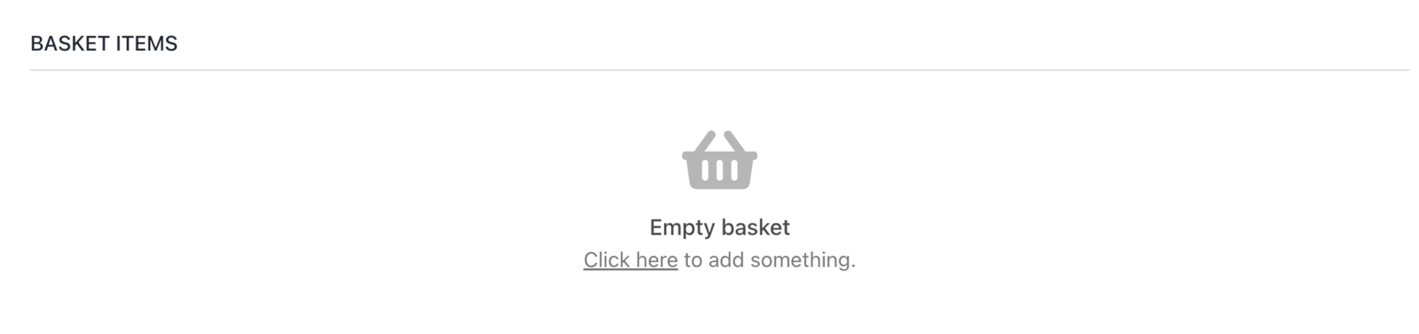 Cart 1.0 empty basket