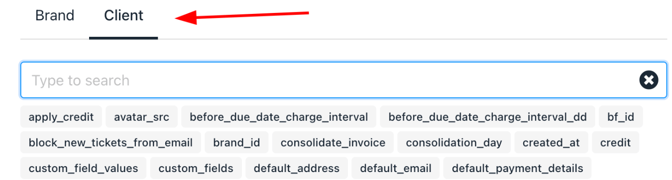 Click a menu tab