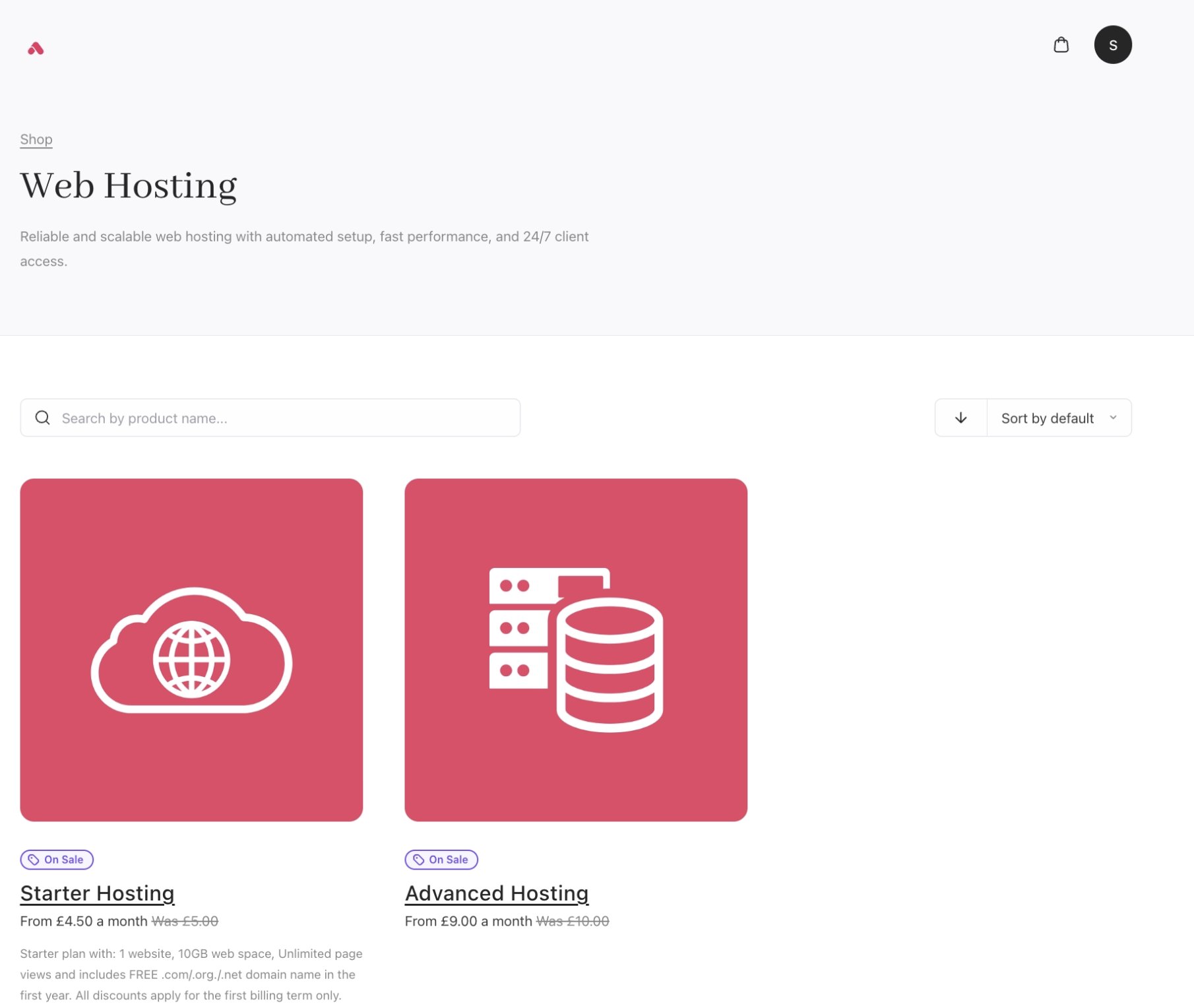 Cart 2.0 Individual category page