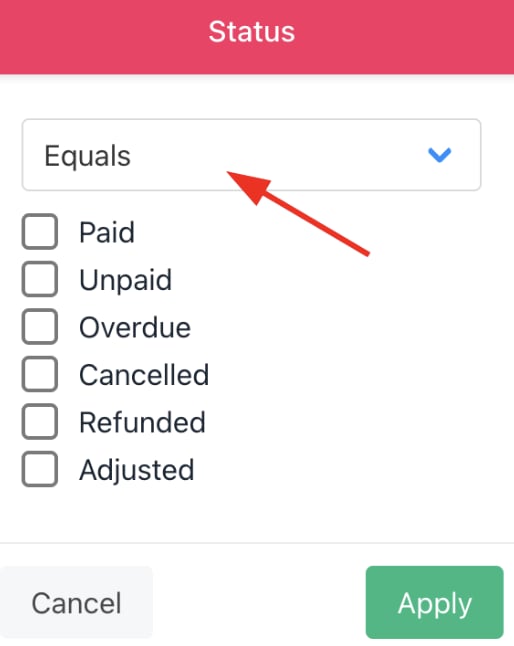 Select condition and value