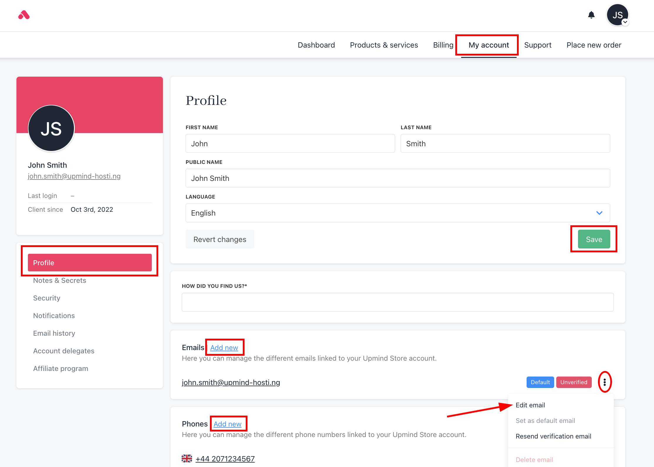 Update Account Profile