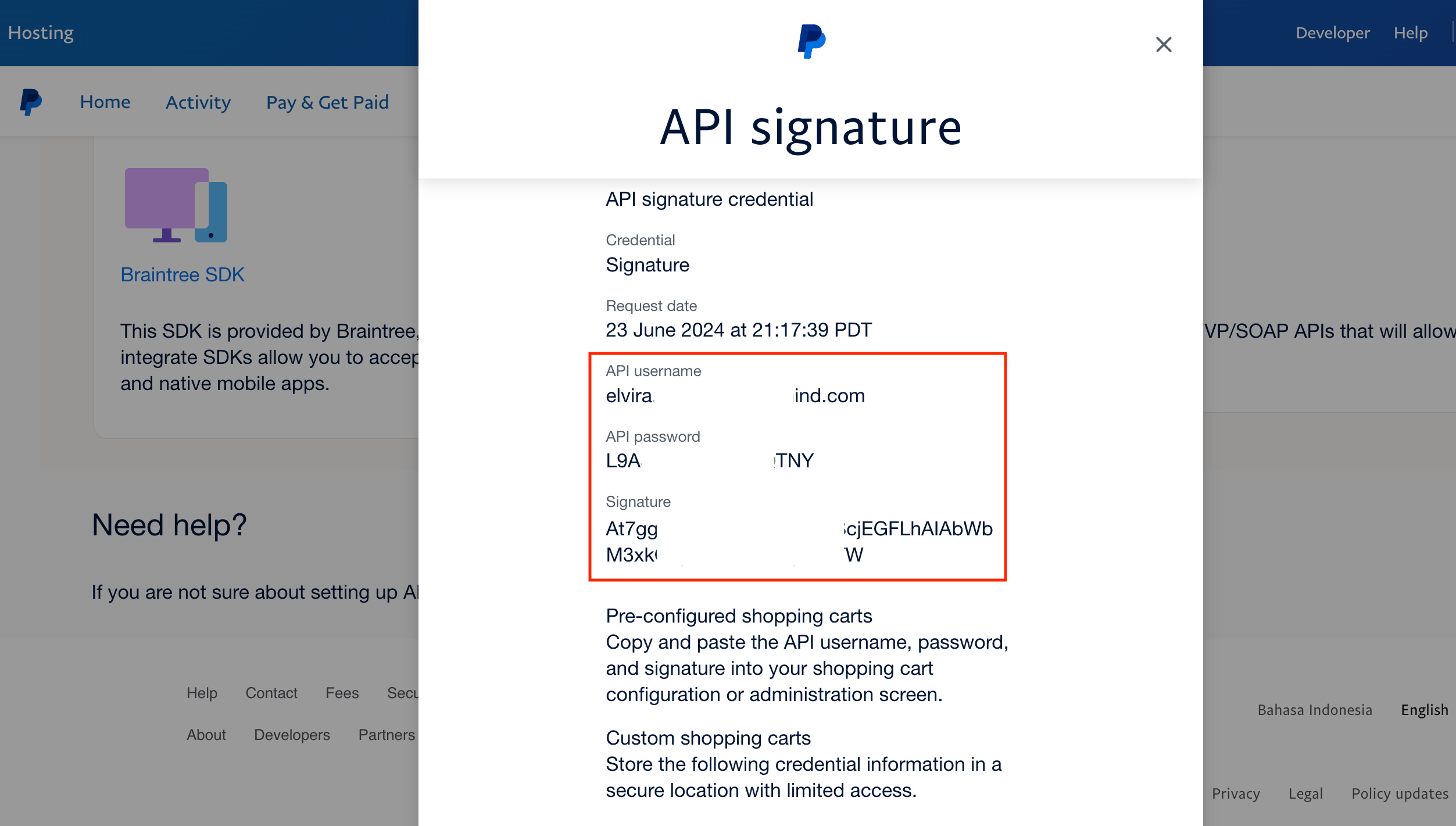 Copy credentials