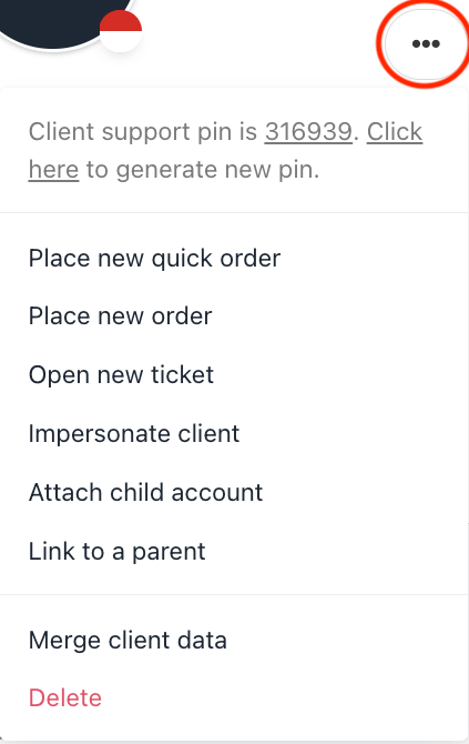 Manage client button