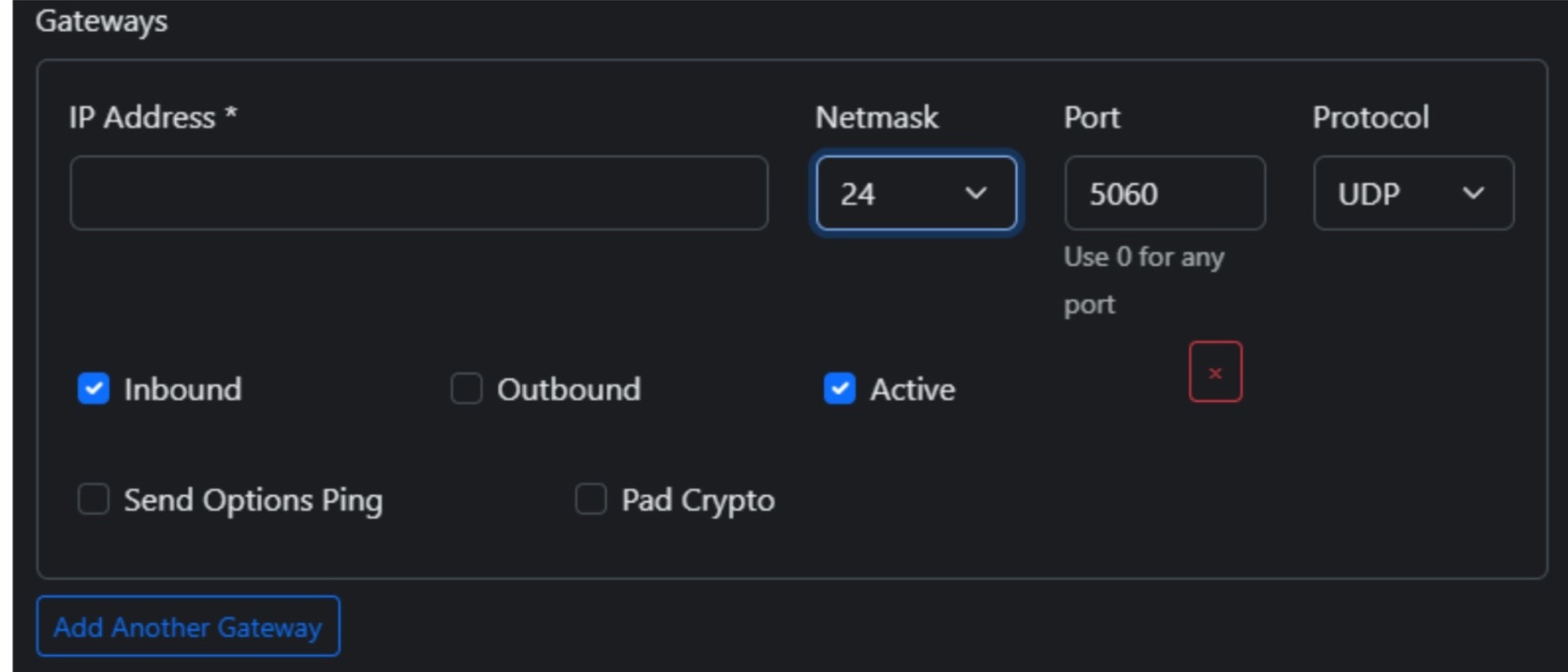 Begin message type options