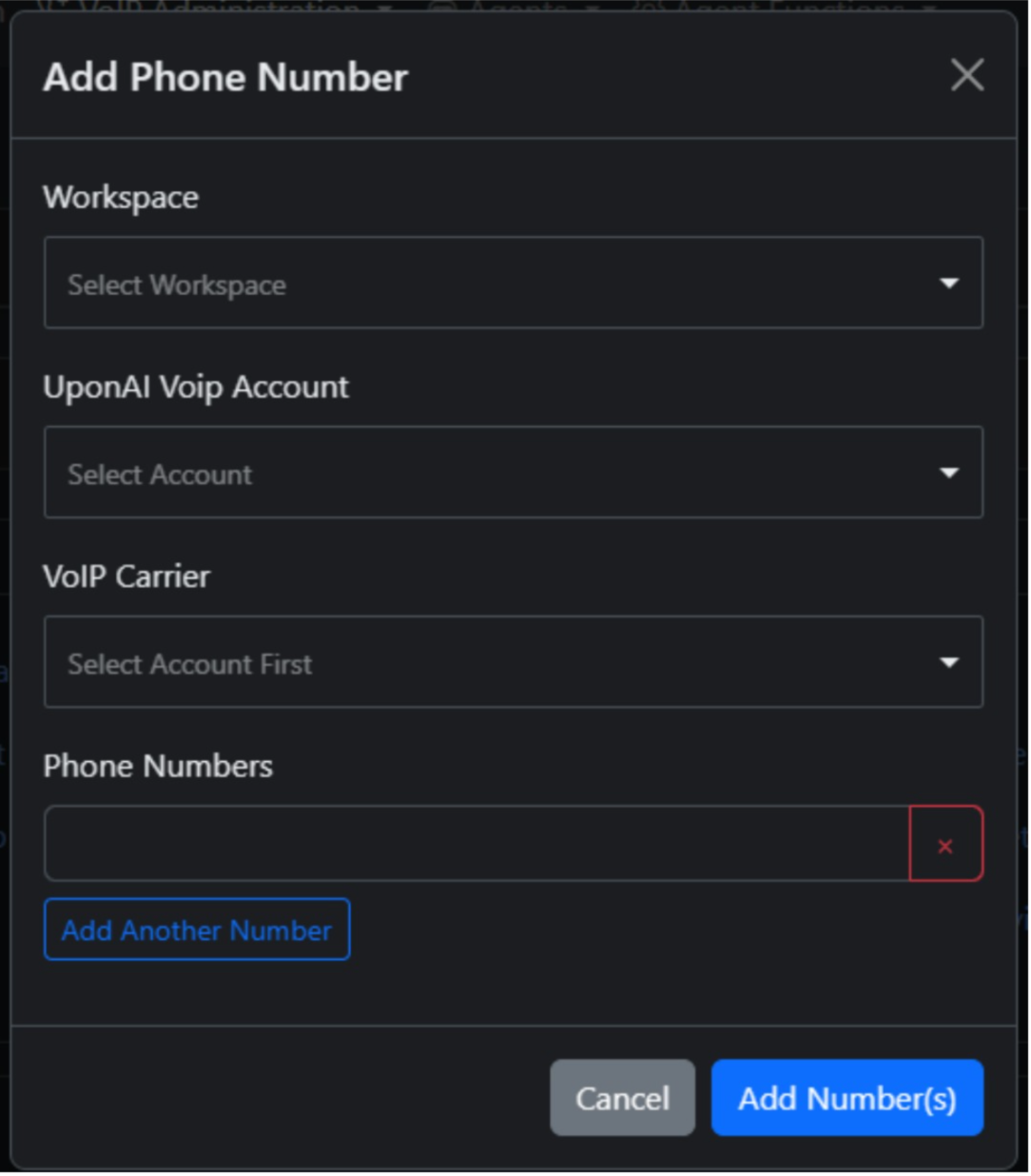 Begin message type options