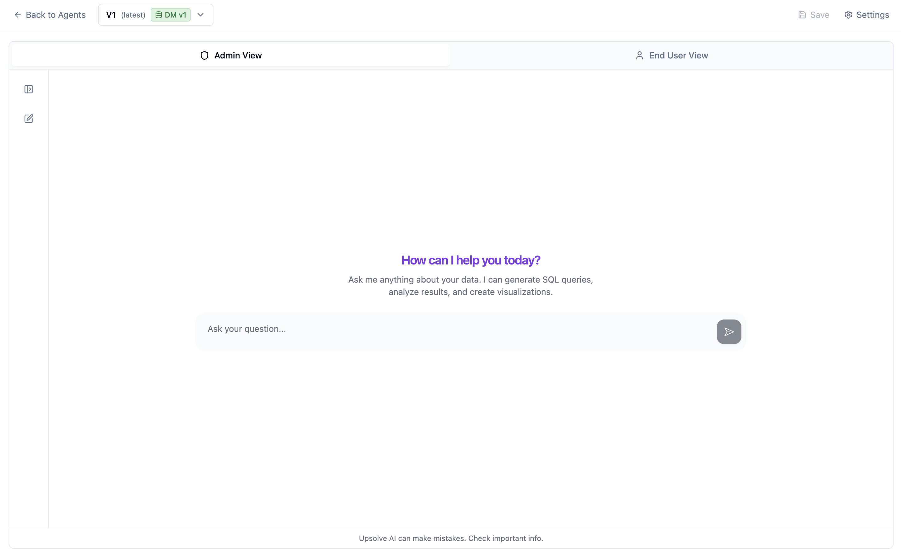 Agent chat interface