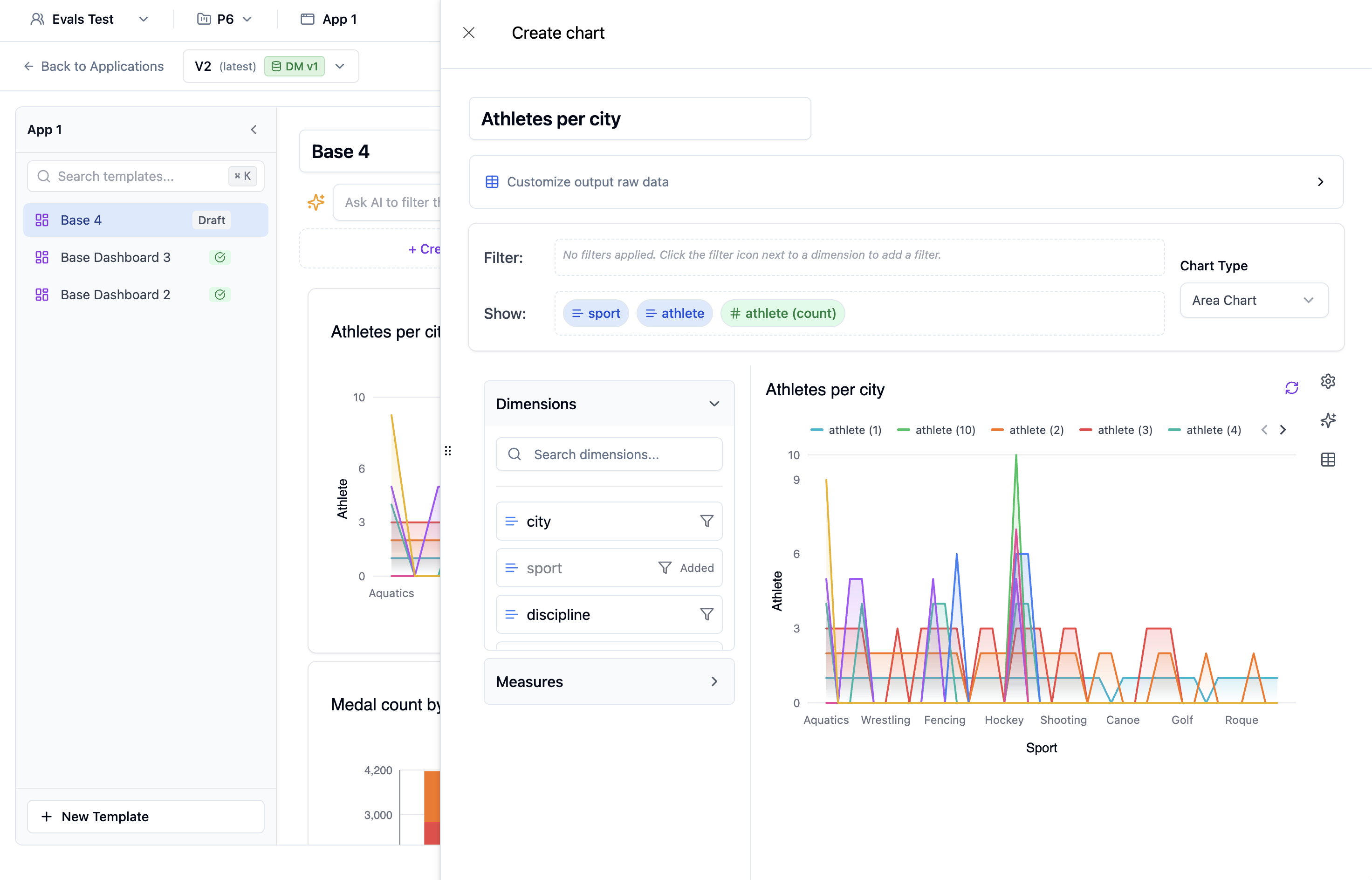 Chart builder interface