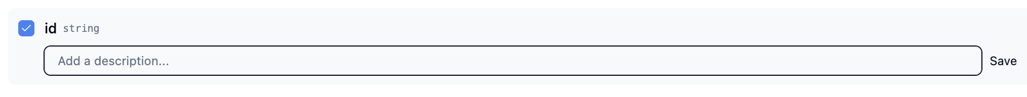 Column row showing the Selectable toggle in the on and off states