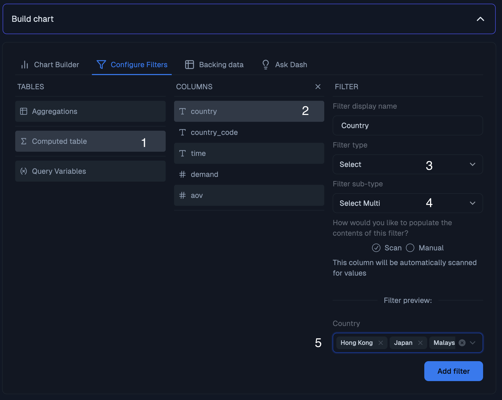 Configuring Table Filters in Upsolve AI (Upsolve.ai)