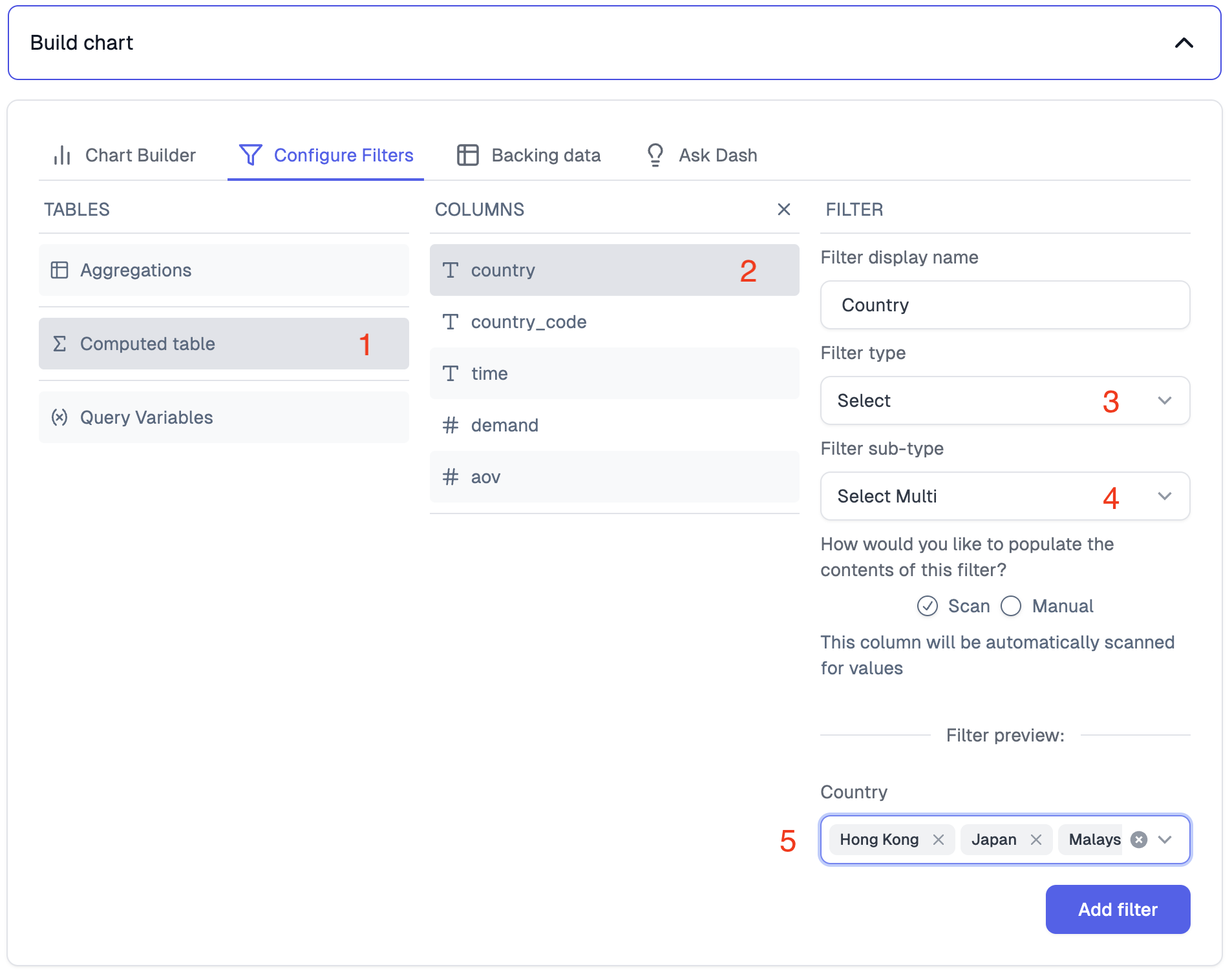 Configuring Table Filters in Upsolve AI (Upsolve.ai)