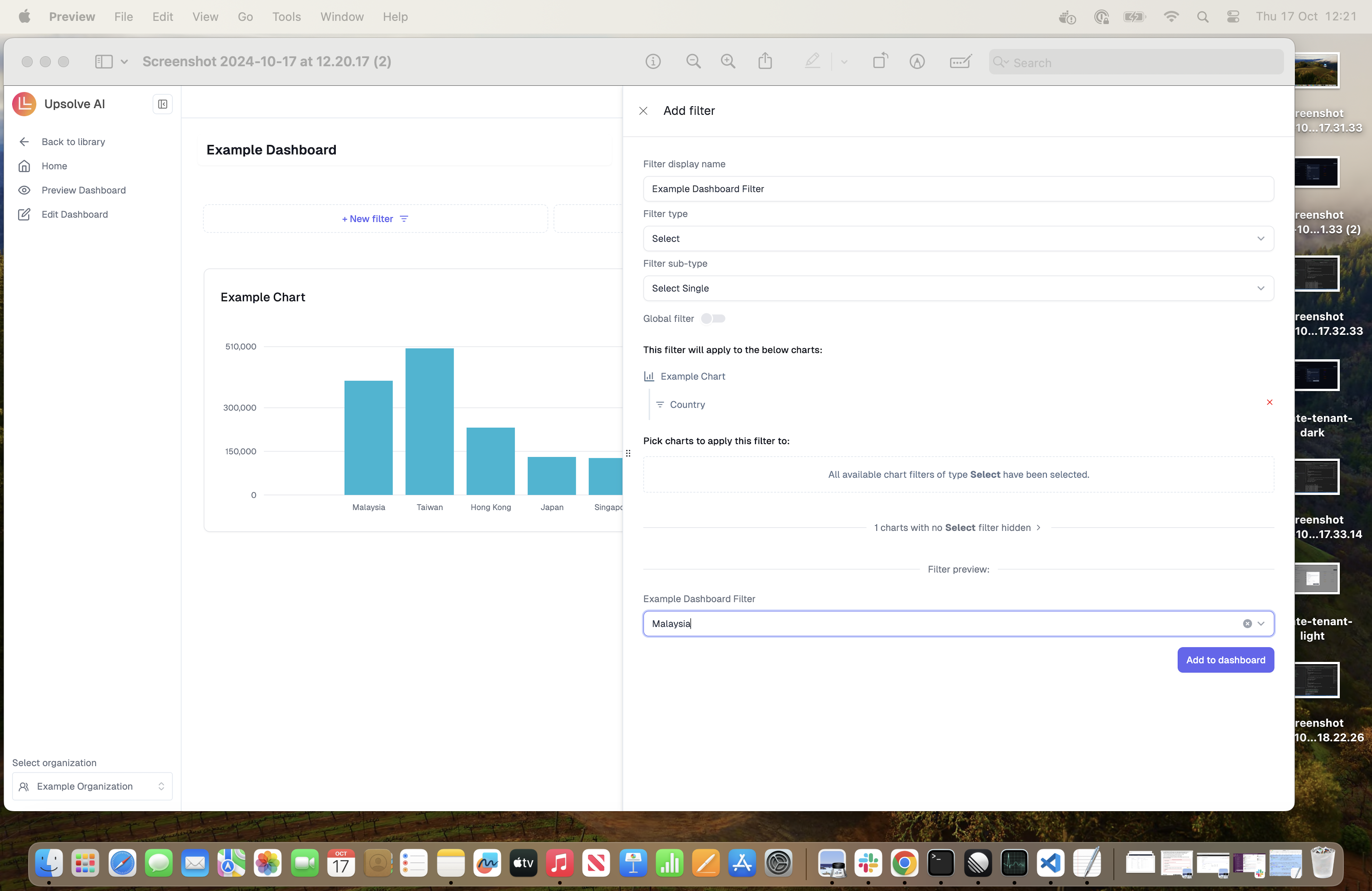 Adding Filters in Dashboard