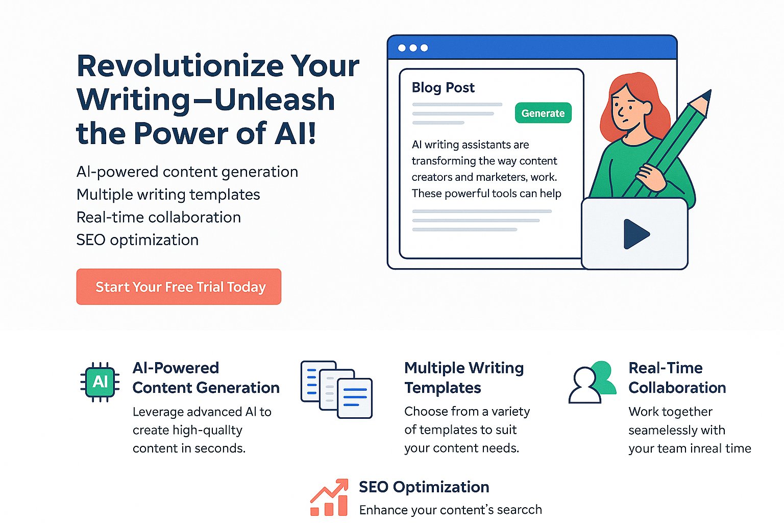 AI Writing Assistant Landing Page