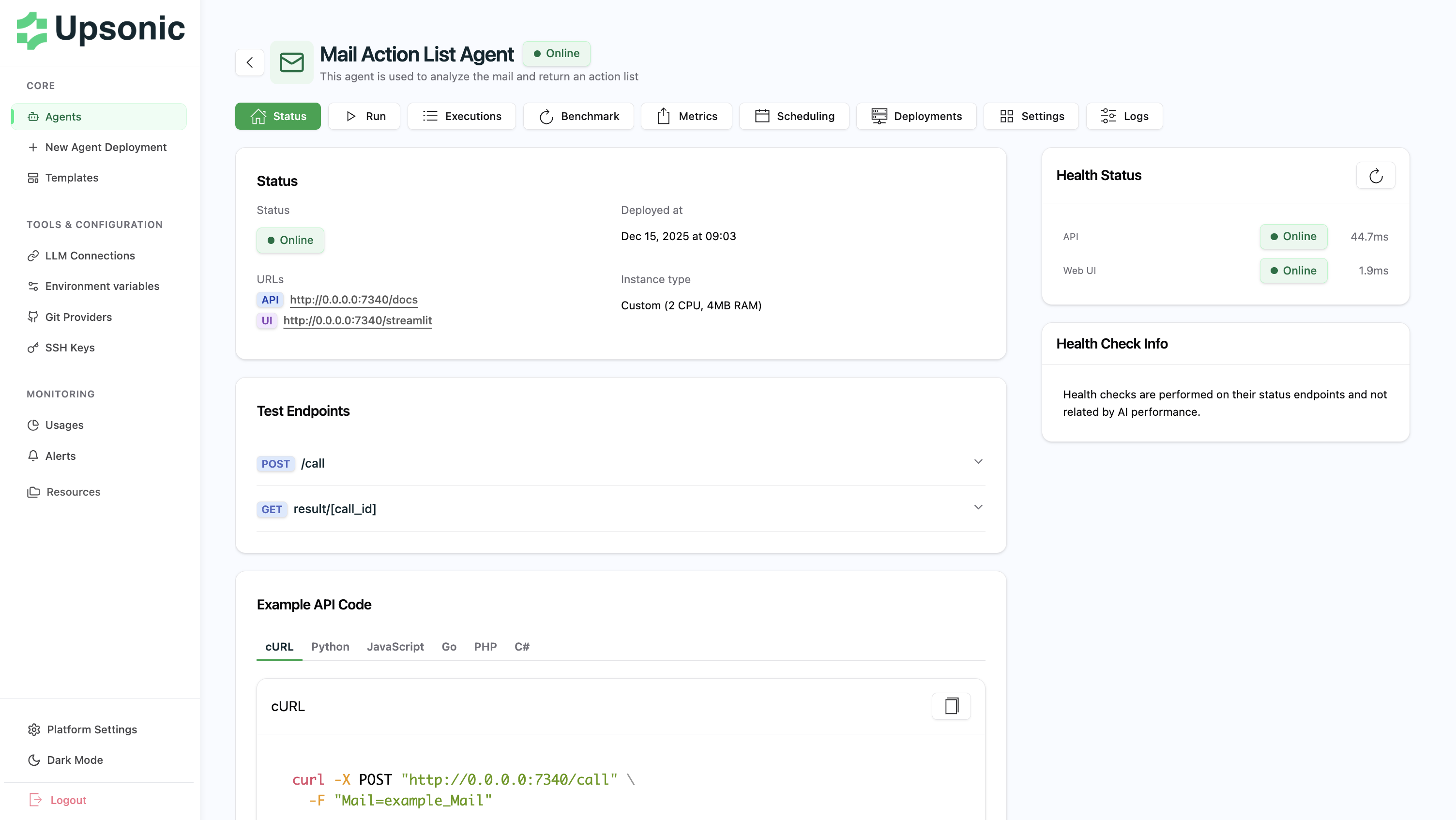 Agent Management Page
