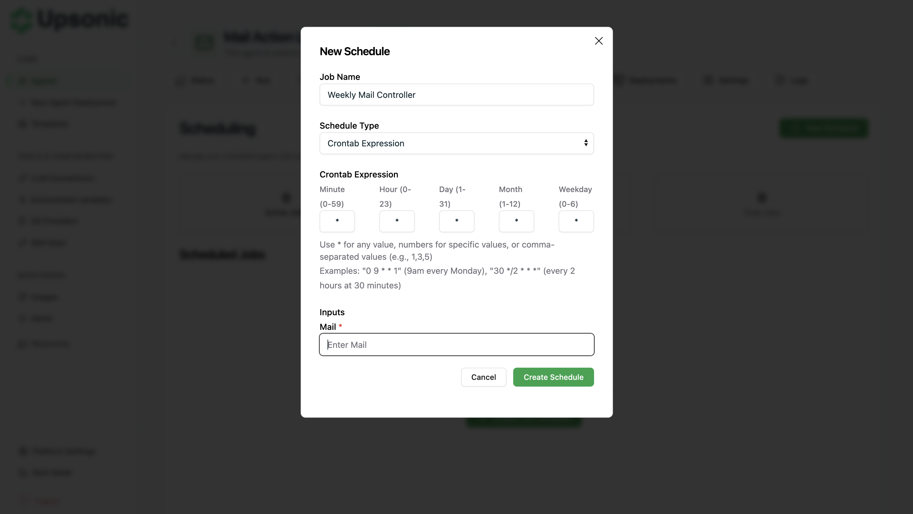 Agent Scheduling Configuration
