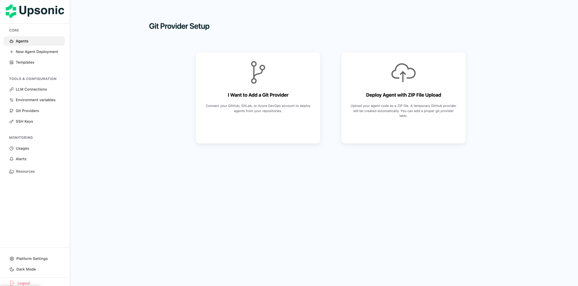 AgentOS First Login Screen
