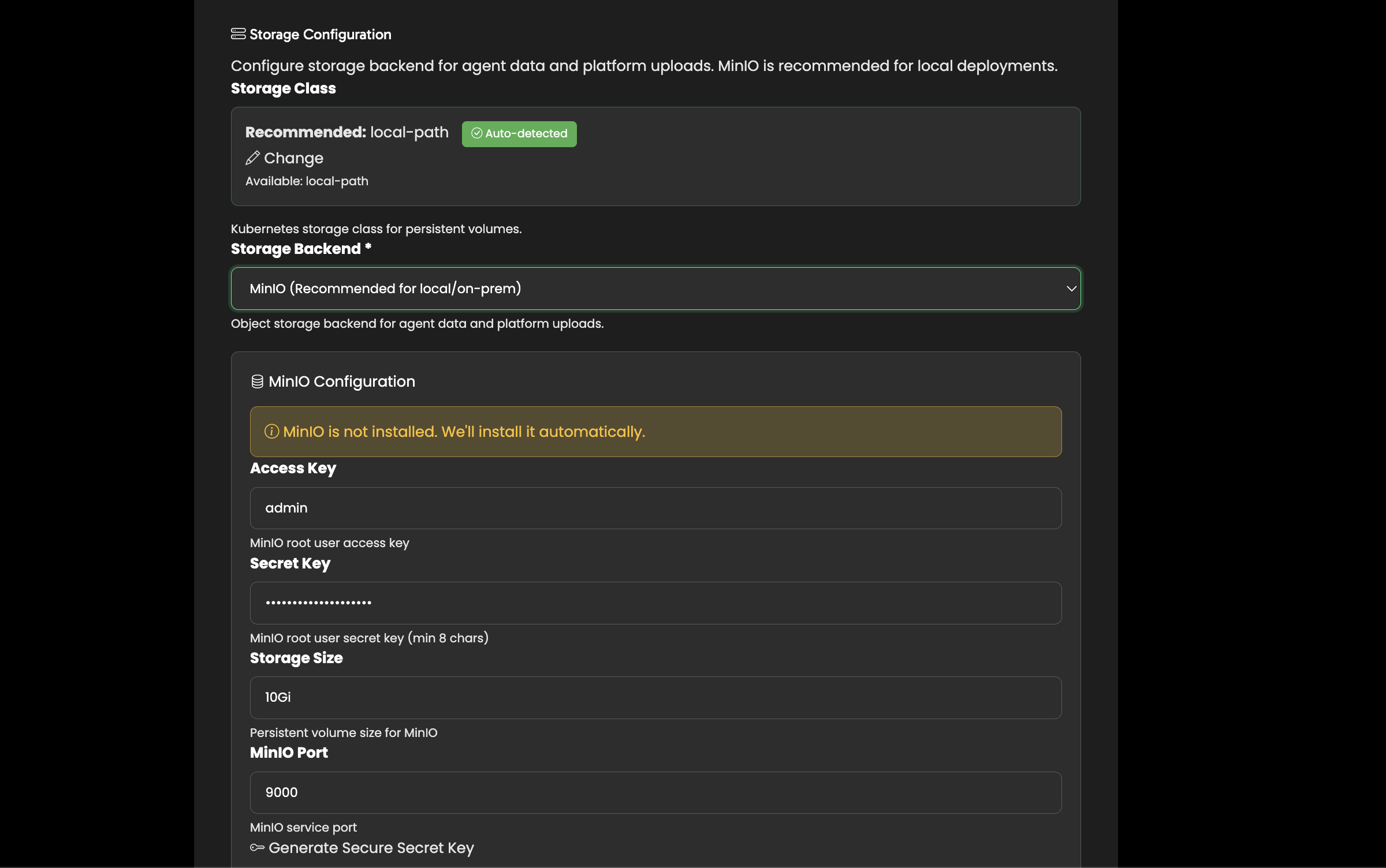 Storage Configuration